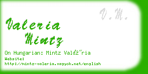 valeria mintz business card